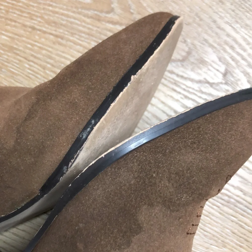 Villa Rouge Brown Suede Western Ankle Boots 6.5